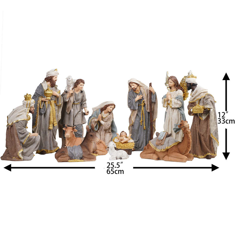 Christmas Religious & Spiritual Nativity Set, Grey