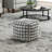 Modern Square Pouf Pattered Black White Fabric Upholstered Ottoman, Non-Slip Floor Pouf, Bean Bag Chair, 1Pc Sitting Pouf