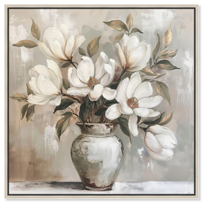 «Cloud Kissed Flowers II», art floral blanc par Art Remedy