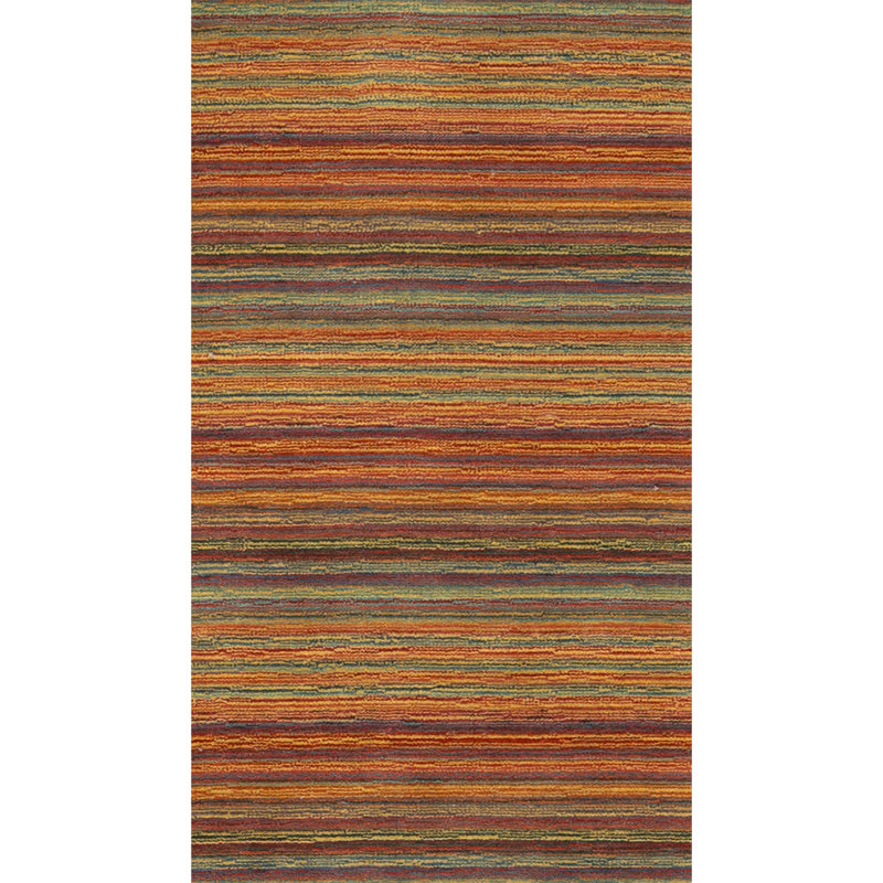 Wool Striped Area Rug, Runner 2'6" x 8'