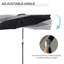 Parasol de marché rond 10 pi x 8 pi, parasol de patio, noir-97867317