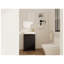 Meuble-lavabo autoportant de 23 po avec lavabo intégré et support de rangement assorti, finition châtaignier noir ou blanc brillant, fabrication en contreplaqué