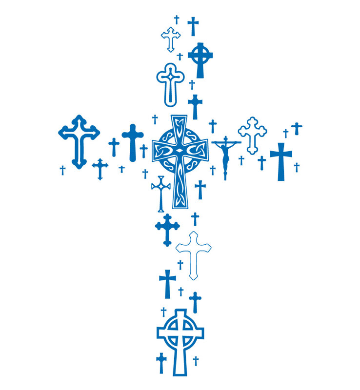 Décalcomanie murale cross collection, Bleu azur, H 24 po x l 16 po x P 0,01 po