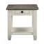 Table de bout Verduzco 24 "deux tons gris antique avec tiroir de rangement et tablette ouverte-1795214692