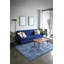 Tapis décoratif bleu à motif tissé rétro-1047911024