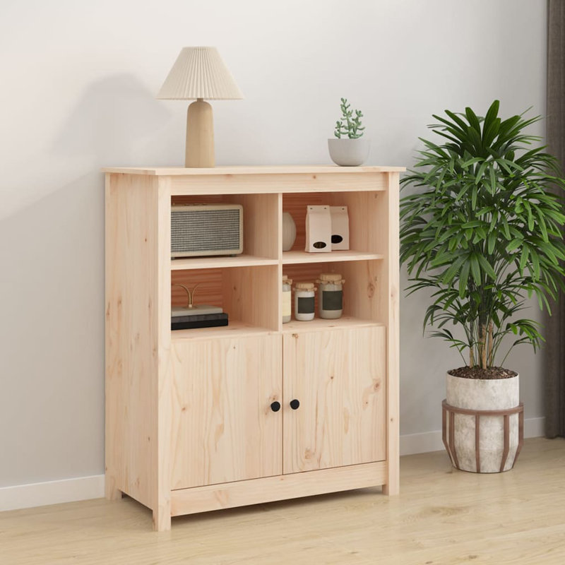 Sollis 83cm Solid Wood Sideboard, Brown