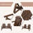 2-Seat Wooden Adirondack Loveseat with Built-In Table
