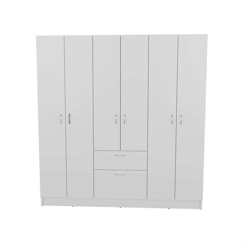 Armoire à six portes, sept tablettes intérieures et un tiroir