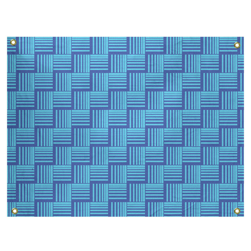 Tapisserie, H 59 po x l 80 po, Bleu sarcelle/bleu