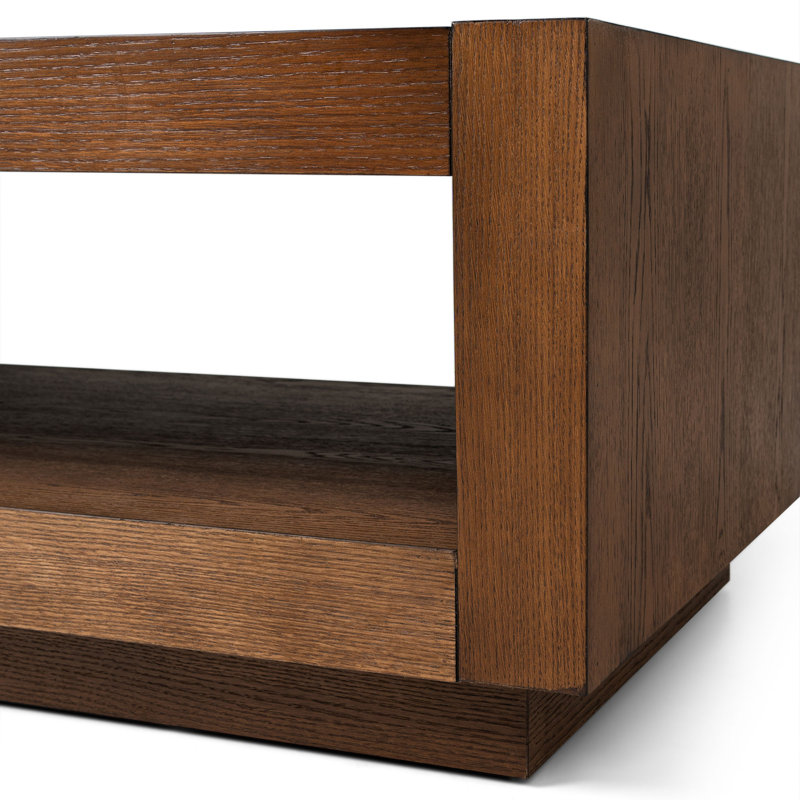 Artemis Large Dark Brown Oak Coffee Table with Storage Shelf
