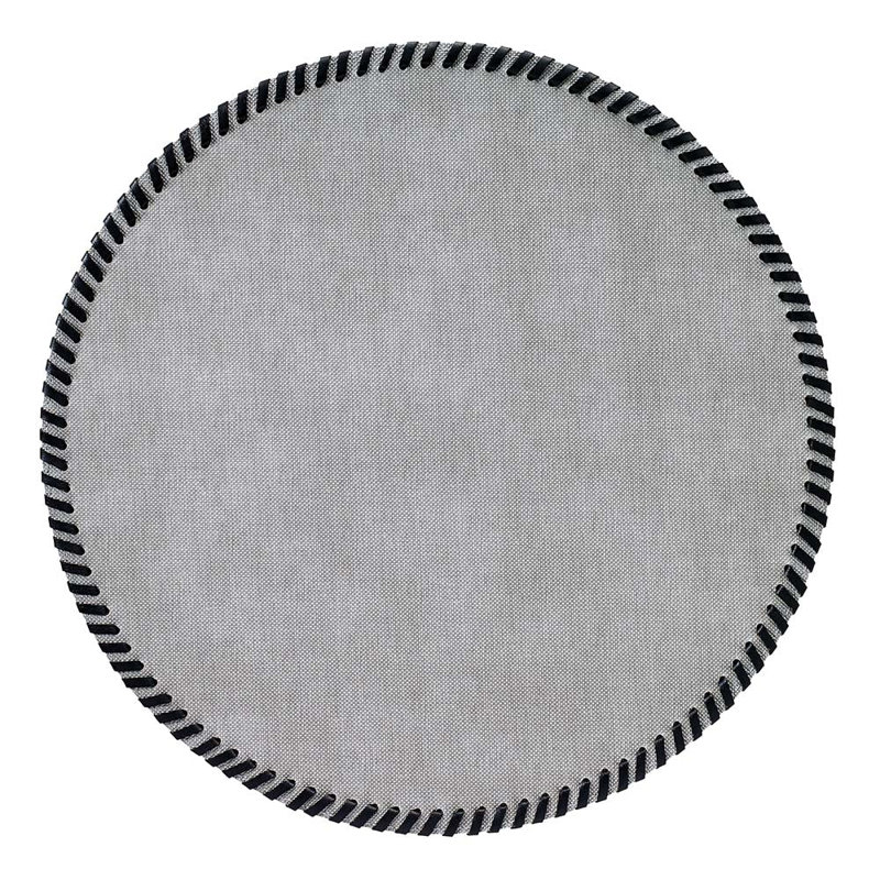 Whipstitch Vinyl Round Placemats, Gray