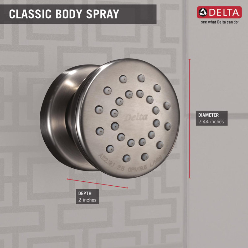 Full Adjustable Body Spray with TouchClean, Brilliance Stainless