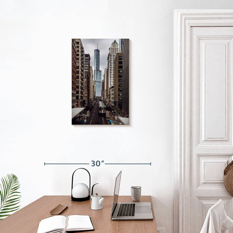 Aime Chicago Train Ride, 24" H x 16" W
