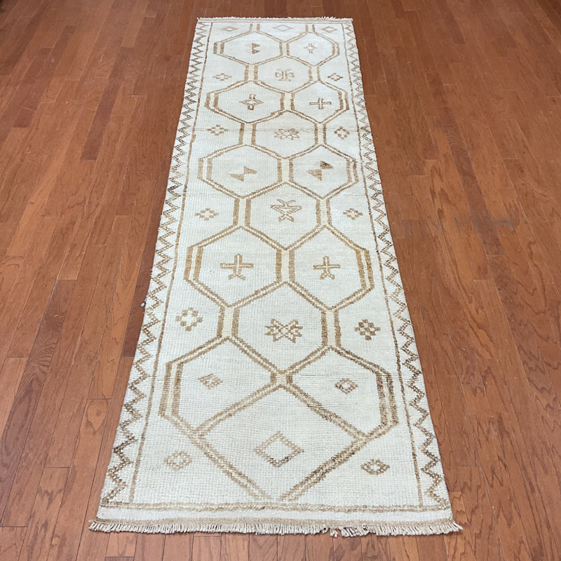  Handmade Turkish Oushak Wool Runner