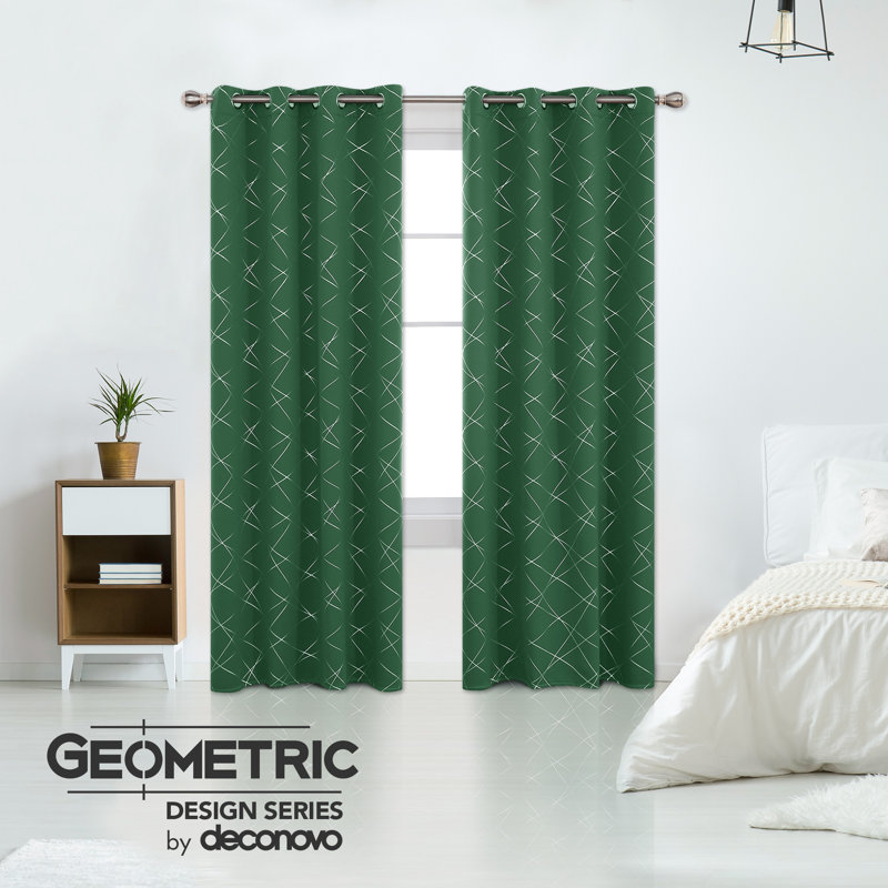 Room Darkening Curtain Pair, Dark Forest, 52" W x 84" L