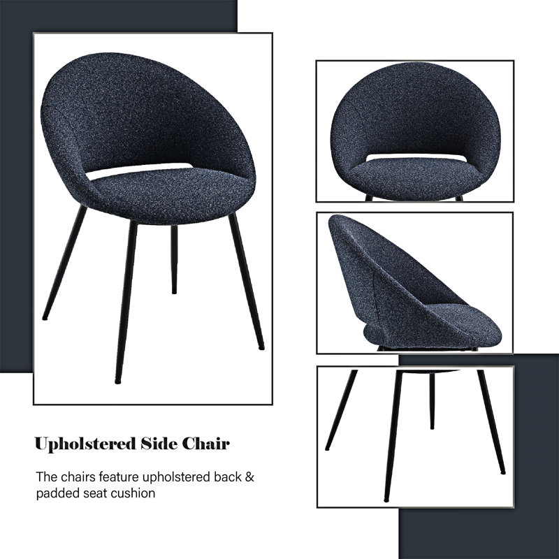 Chaise d'appoint rembourrée (ensemble de 2)