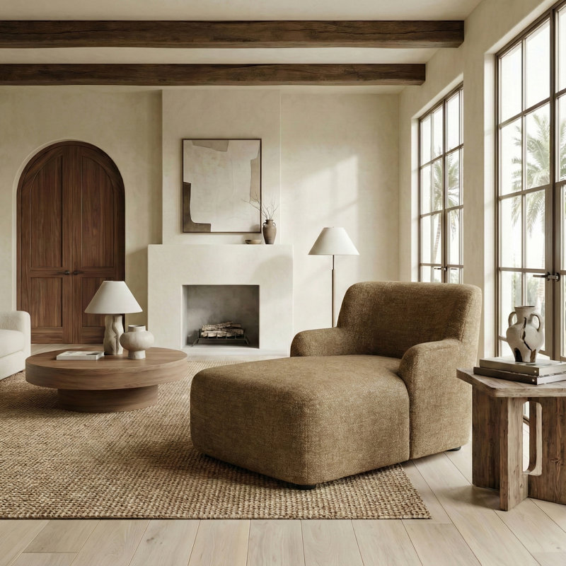 Chaise longue Frederici, Brun