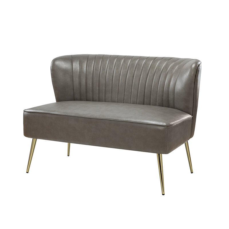 Causeuse Euclid, Faux cuir gris