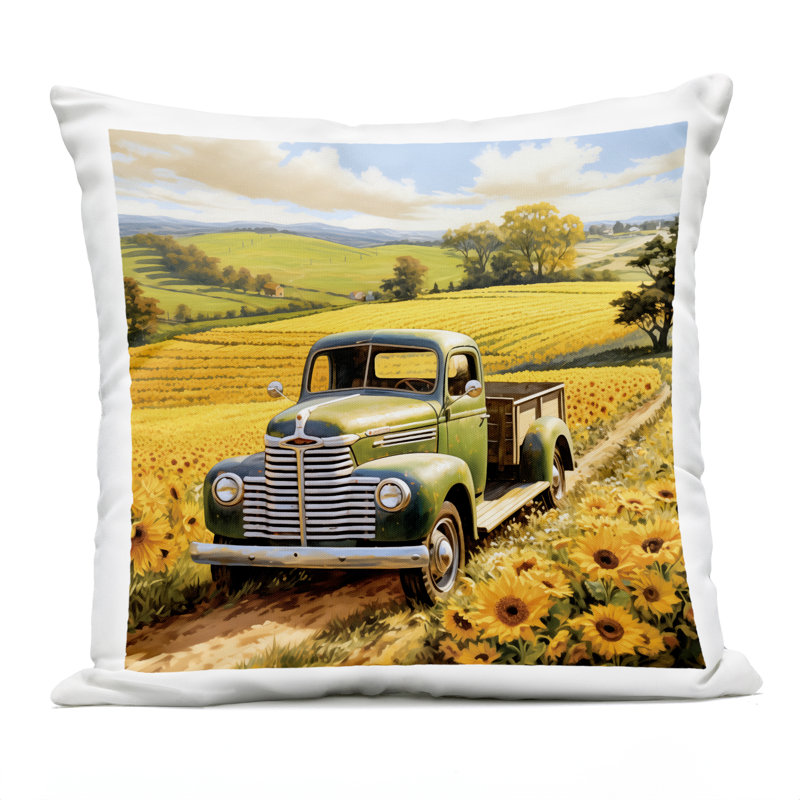 Camion à travers le champ de tournesols par Heidi Kuntz