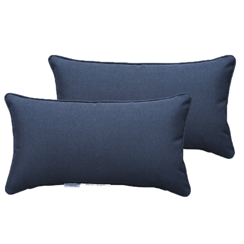 Outdoor Reversible Throw Pillow, Dark Blue