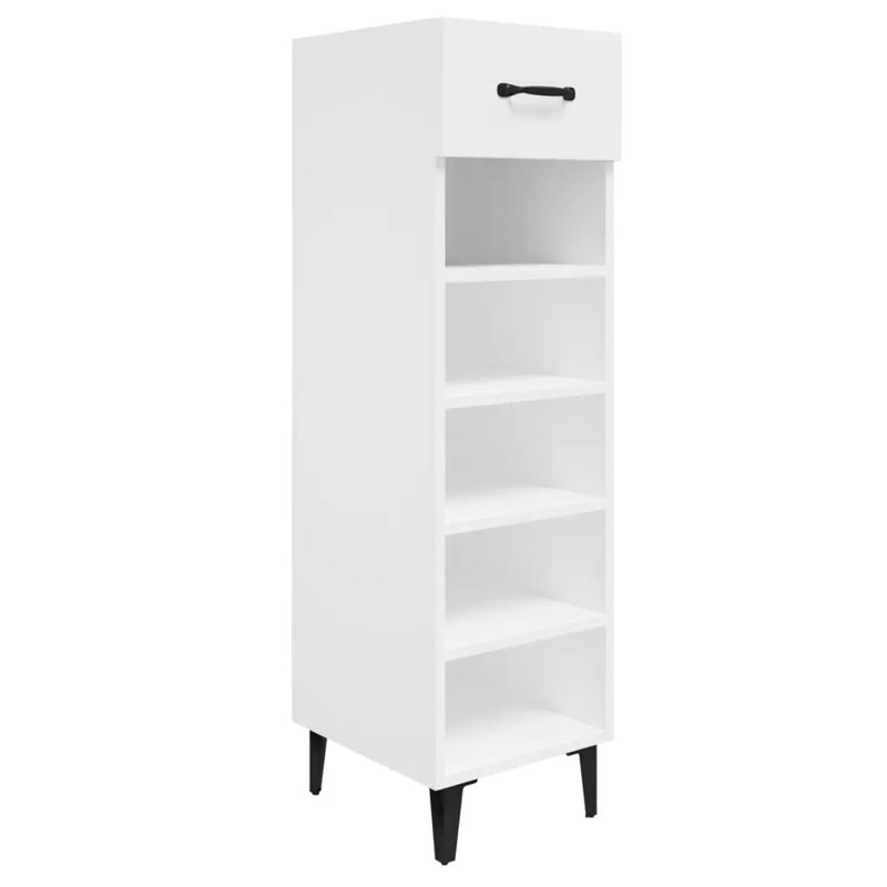 6 Pair Shoe Storage Cabinet, White