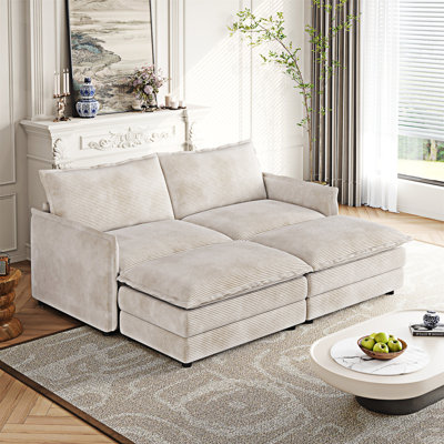 Canapé rembourré pour causeuse avec repose-pieds