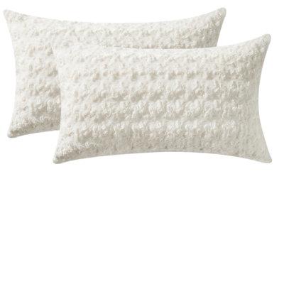 Set Of 2 Throw Faux Rabbit Fur Cushion (INSERT INCLUDED)