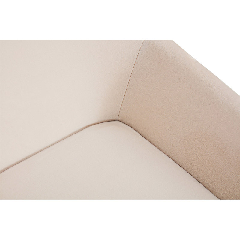 Modern Accent Arm Chair Set of 2, Beige Velvet