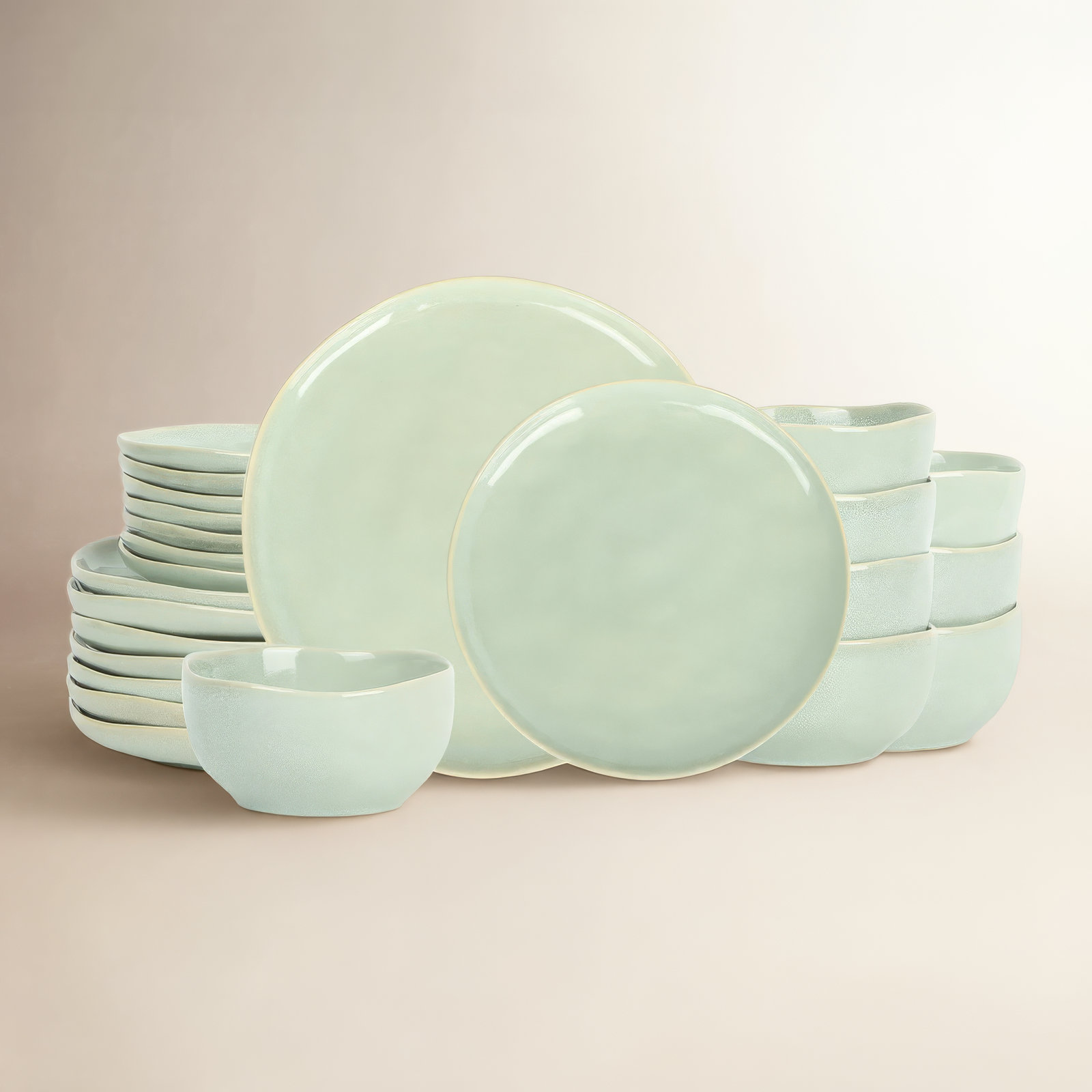 Mirella Stoneware Dinnerware Set, Green