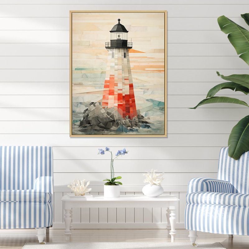 Lumière blanche et rouge encadrée sur toile, Cadre naturel flottant, H 32 po x l 24 po x P 1 po
