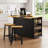 53" Moveable & Stationary Kitchen Island,Kitchen Cart,with Power Outlet,Drop Leaf,Door Internal Storage Rack, 5 Wheels,Adjustable Shelf,Solid Wood Legs,for Living Room/Entryway/Dining Room/Kitchen,Easy to Assembly-129943637