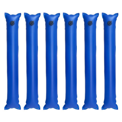 Sacs de piscine avec couvercle de piscine, 6 paquets de 4 pieds, tubes d'eau de chambre simple, poids de sacs en PVC de 0,4 mm d'épaisseur avec bouchon à vis étanche, pour les couvercles de piscine creusée en hiver, bleu
