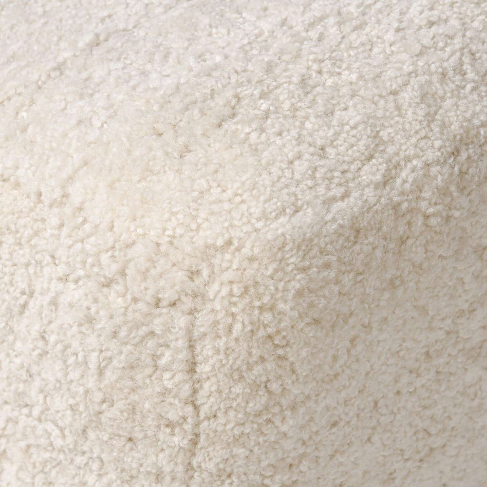 Oslo Ottoman, Beige Shearling, Worn Oak