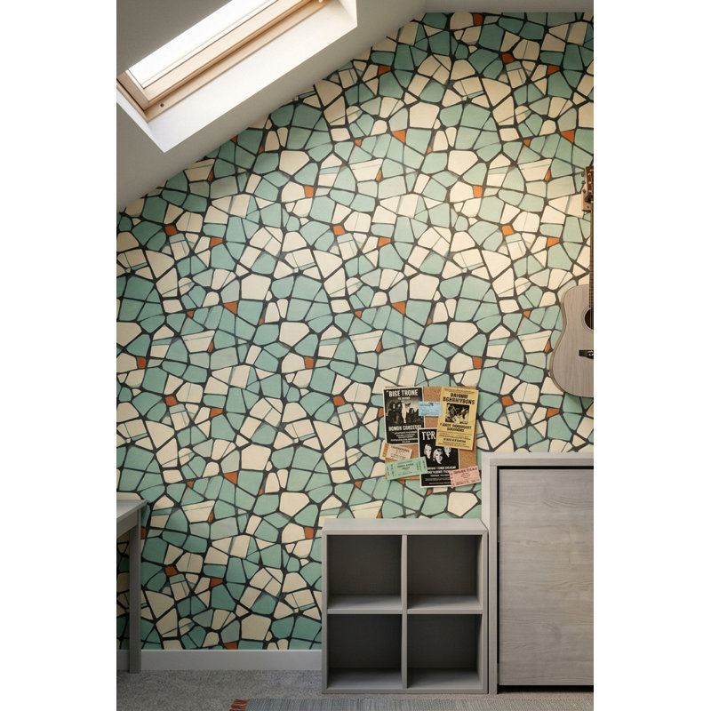 Murale rétro Mid Century, Peel and Stick
