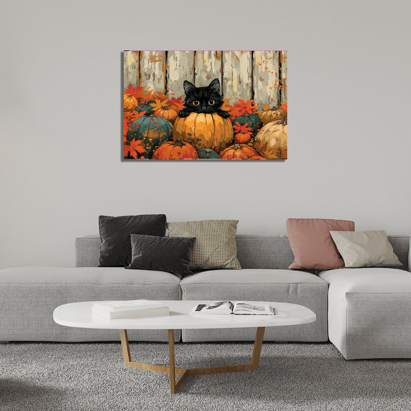 Art mural d'Halloween sur toile, H 12 po x l 18 po