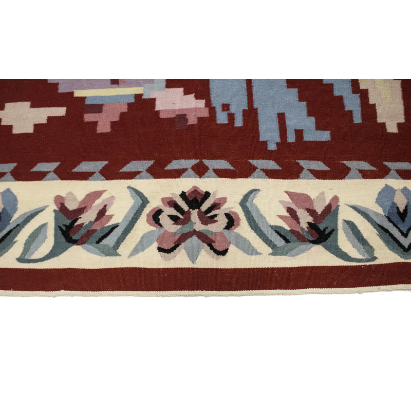 Tapis chinois à motif floral Dhurrie 6X9