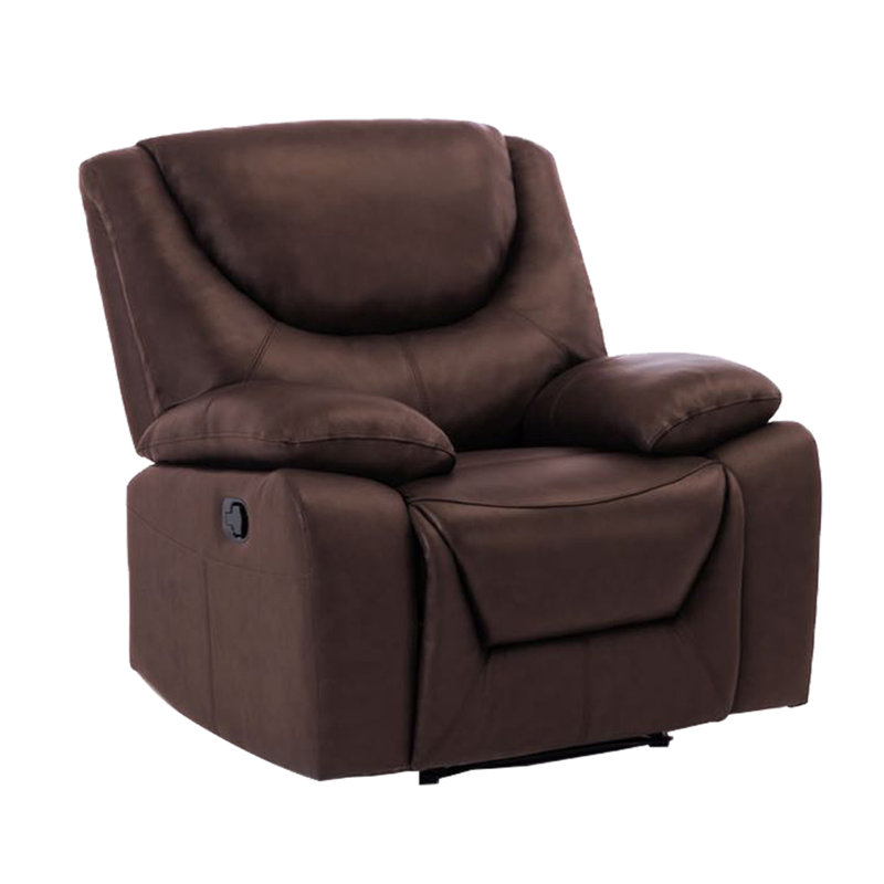 Upholstered Recliner, Brown Leather Match
