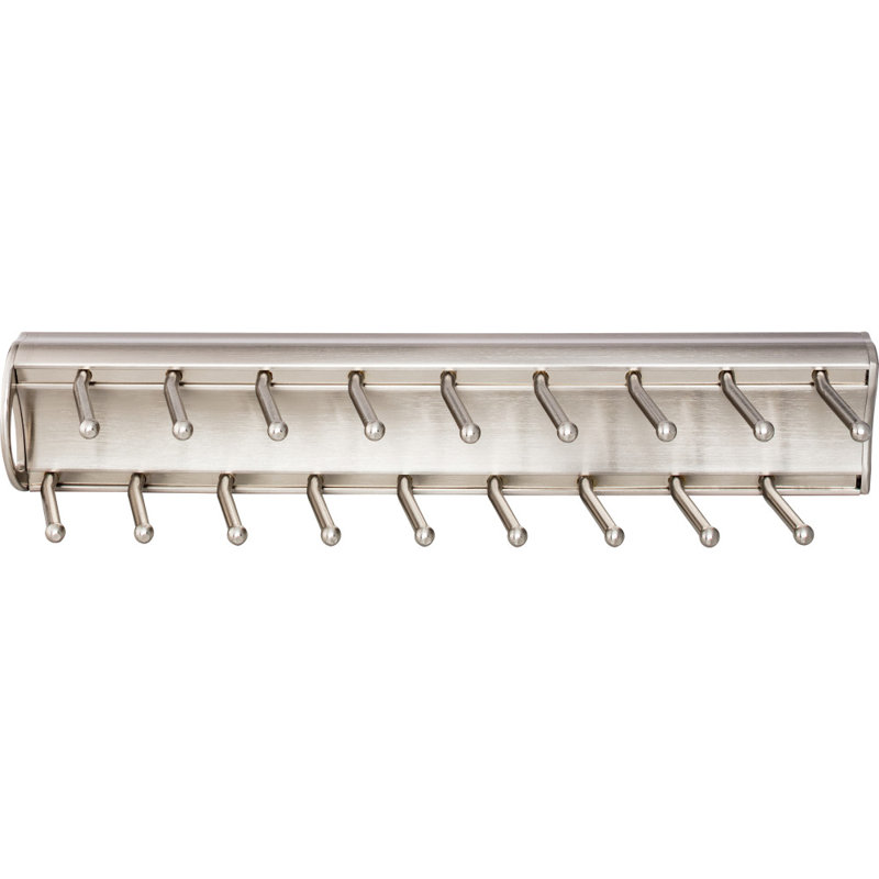 14" Tie Rack, Satin Nickel