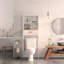 Armoire de rangement au-dessus de la toilette blanche avec un tiroir et 2 tablettes