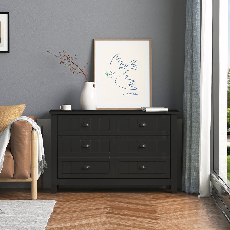 Commode d'appoint en bois avec tiroirs Chatillon, Noir