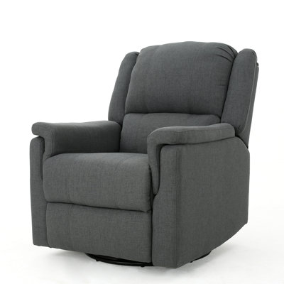 Fabric Glider Recliner With Swivel, Manual Reclining Chair