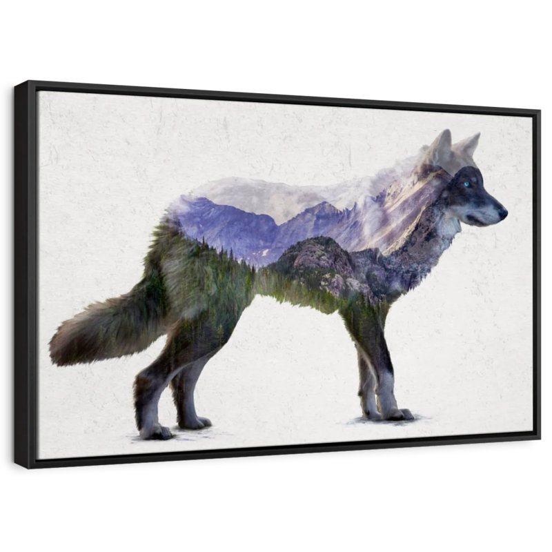 Impression sur toile Rocky Mountain Grey Wolf, H 25 po x l 37 po