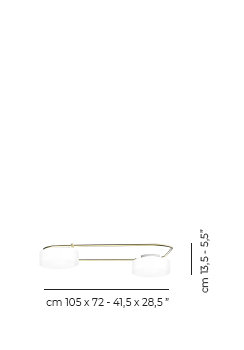 Tier Ceiling/Wall Lamp 2P White Matt Painted Brass L2297 Ul