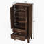 Armoire de rangement pour garde-manger de 53,5 po de hauteur, buffet moderne Mid-Century, armoire de rangement rétro avec portes et tiroirs pour le hall d'entrée, le salon, la cuisine, le garage, le noyer-763086203
