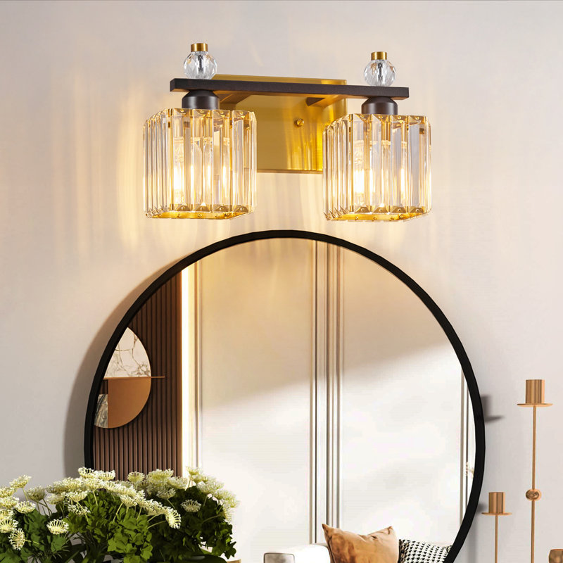 Kyneisha Bathroom Vanity Lamp Modern Crystal Vanity Lamp Bathroom Light Fixture Mirror Crystal Bathroom Vanity Lighting Fixture