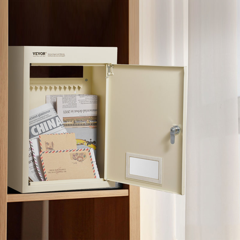 Steel Wall Mounted Mailbox, Beige