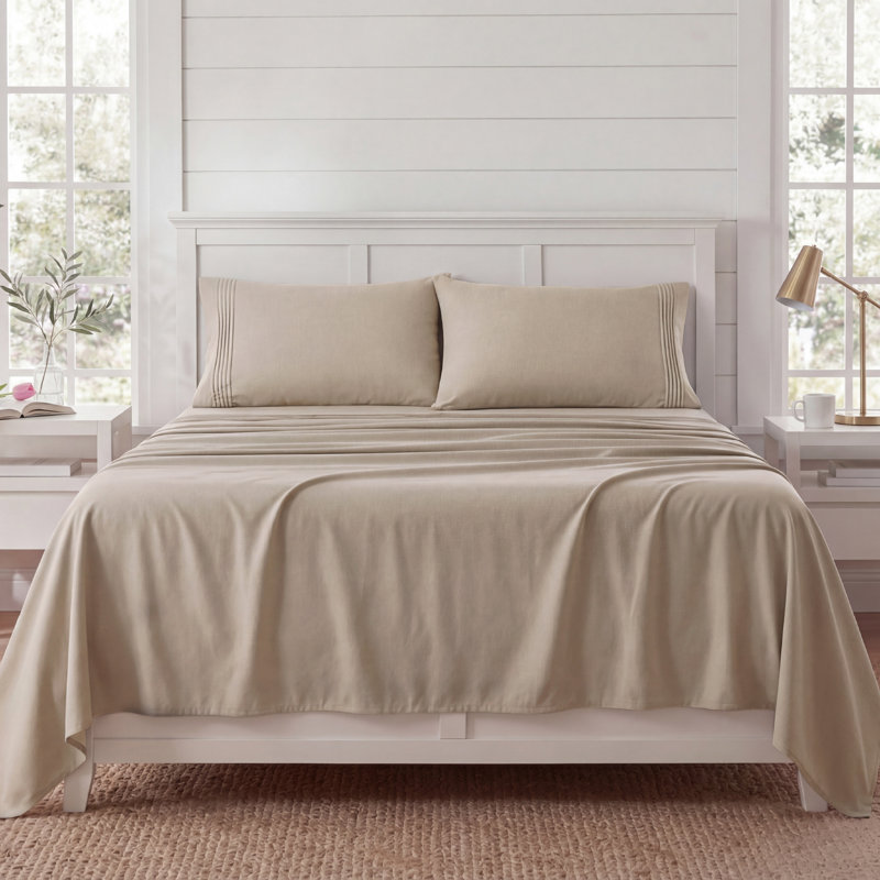Ensemble de draps à bonnet profond - s'adapte aux matelas jusqu'à 21 pouces d'épaisseur - ensemble de draps GentleSoft, évacuation de l'humidité, draps et taies d'oreiller doux et rafraîchissants, ajustement facile et sécuritaire