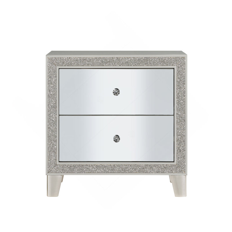 Table de chevet à finition miroir Sliverfluff