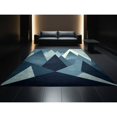 Tapis géométrique gris lavable à la machine Panameno