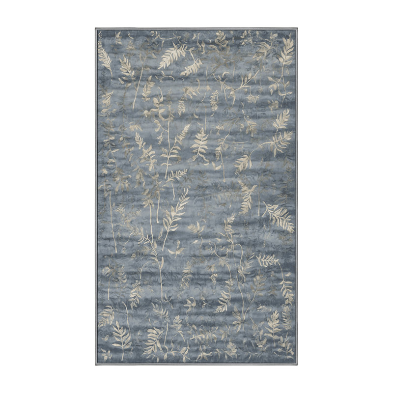 Machine Washable Gray Area Rug, Round 7'